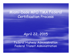 2015 Miami-Dade MPO Federal Certification Document Public