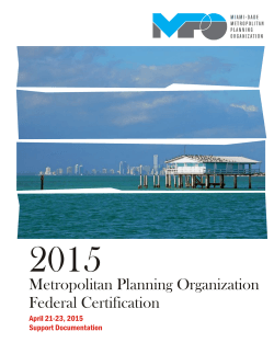 2015 Miami-Dade MPO Federal Certification Support Documentation