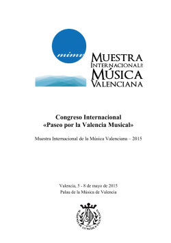 Congreso Internacional Â«Paseo por la Valencia MusicalÂ»