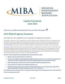 Capitol Comments June 2015 Joint federal agency issuances