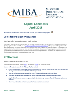 Capitol Comments - Missouri Independent Bankers Association