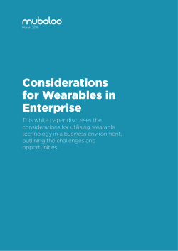 Considerations for Wearables in Enterprise