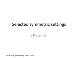 Selected symmetric settings