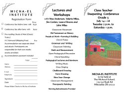Grade 3 Class Deepening Conference Brochure - Micha