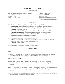Curriculum Vitae - Michael A. Tallman