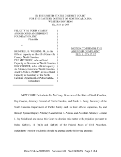 Motion to Dismiss The Amended Complaint Fed. R. Civ. P. 12