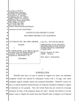 Opposition to Plaintiffs` Motion for Leave to File Supplemental