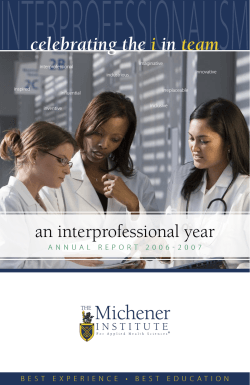 2006/2007 - The Michener Institute for Applied Health Sciences