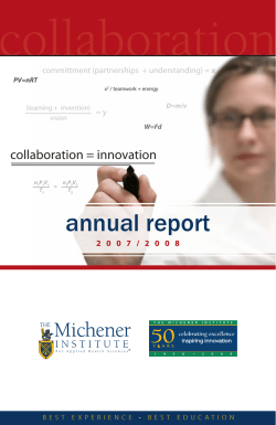 2007/2008 - The Michener Institute for Applied Health Sciences