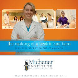 2009/2010 - The Michener Institute for Applied Health Sciences
