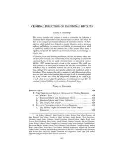 Criminal Infliction of Emotional Distress