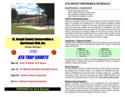 ATA Trap Shoot Schedule - St. Joseph County Conservation Club
