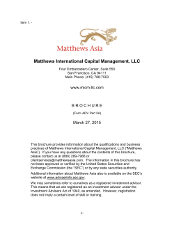 Part II A - Matthews International Capital Management