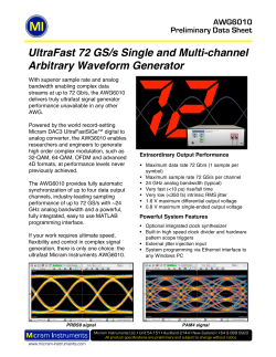UltraFast 72 GS/s Single and Multi-channel Arbitrary