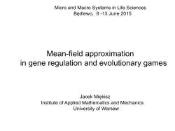 Mean-field approximation in gene regulation and evolutionary games