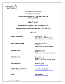 MCB1097 - DÃ©partement de microbiologie, infectiologie et