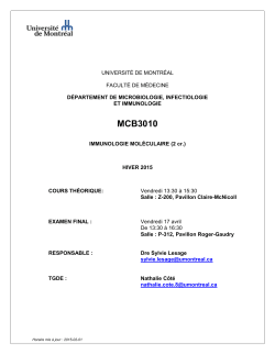 MCB3010 - DÃ©partement de microbiologie, infectiologie et