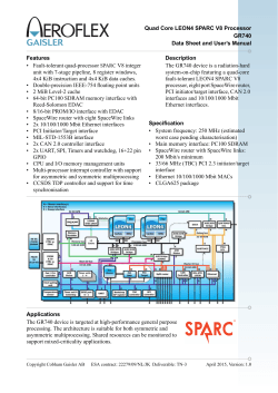 GR740 Advanced Datasheet - ESA Microelectronics Section
