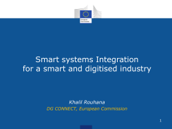 Smart systems Integration for a smart and digitised industry