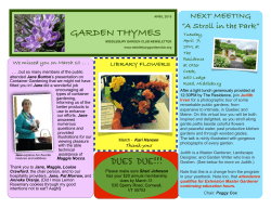 May Newsletter - Middlebury Garden Club