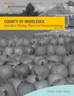 County of Middlesex Agriculture Strategy Report and