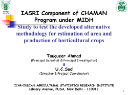 IASRI Component of CHAMAN Program under MIDH Study to test