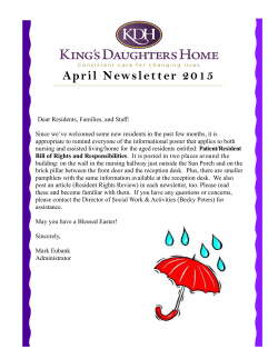 April Newsletter 2015 - King`s Daughters Home
