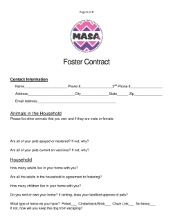 Foster Contract - Midland Animal Shelter Adoptables