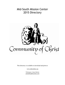 Mid-South Mission Center 2015 Directory - New Mid