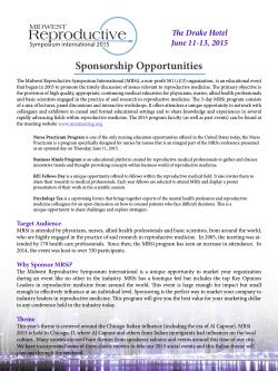 Sponsorship Opportunities - Midwest Reproductive Symposium