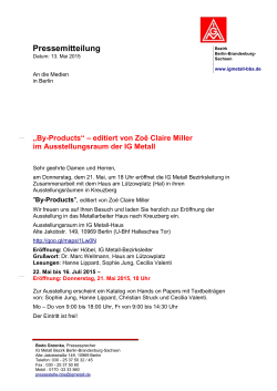 Pressemitteilung Pressemitteilung - IG Metall Verwaltungsstelle Berlin