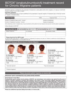 View BOTOX Â® Treatment Record for Chronic Migraine Patients
