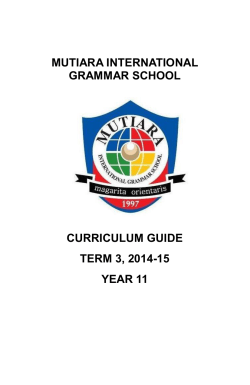 Year 11 - Mutiara International Grammar School