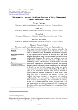Mathematical Language Used in the Teaching of Three Dimensional