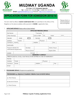 application form for admission 2015/16
