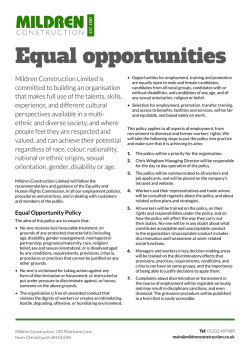 Equal opportunities policy