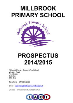2014 â 2015 Prospectus - Millbrook Primary School