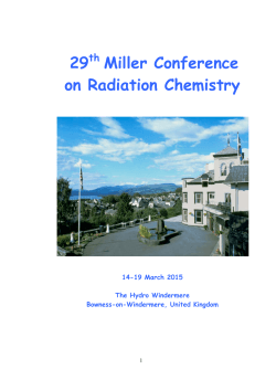 29th Miller Conference on Radiation Chemistry