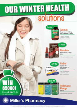 Current Catalogue - Millers Pharmacy Yass