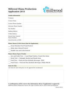 Vendor Registration - Millwood Ohana Productions