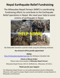 Nepal Earthquake Relief Fundraising