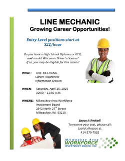 LINE MECHANIC - Milwaukee Area Workforce Investment Board