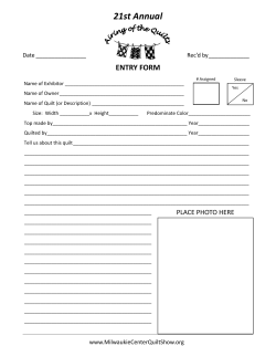 Entry Form for Quilts