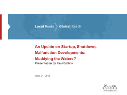 Startup, Shutdown, and Malfunction Update