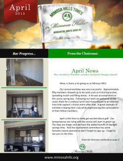 April 2015 - Mimosa Hills Golf & Country Club