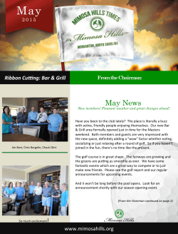 MAY 2015 - Mimosa Hills Golf & Country Club