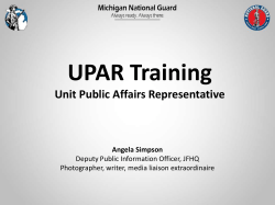 UPAR Presentation - Michigan National Guard