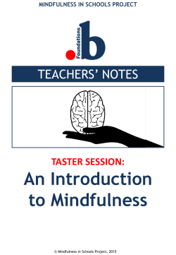 taster session: an introduction to mindfulness