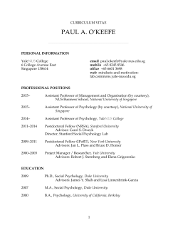 PAUL A. O`KEEFE - Mindsets & Motivation Lab