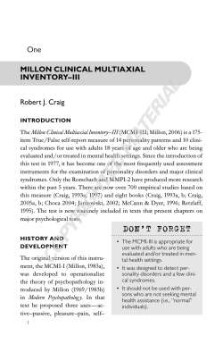 Millon Clinical Multiaxial InventoryâIII